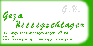 geza wittigschlager business card